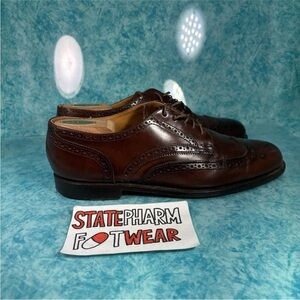 VTG Cole Haan Made In USA Brown Leather Oxford Wingtip Dress Shoes Men's Size 10